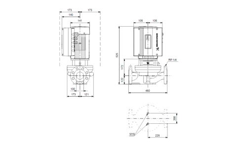 Насос циркуляционный TPE 100-30/4 1x230V (96535208), Grundfos фото 4